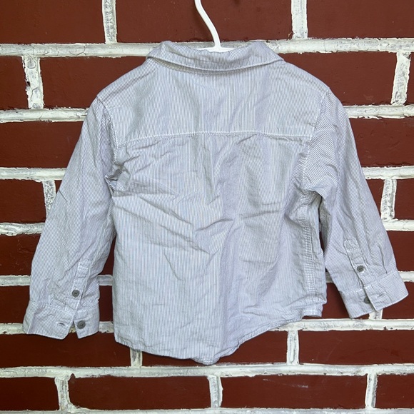 Obaibi | pin striped long sleeve button down shirt | size 23m - Picture 4 of 4